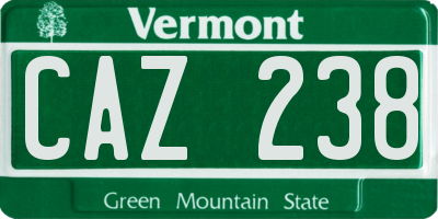 VT license plate CAZ238