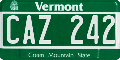 VT license plate CAZ242