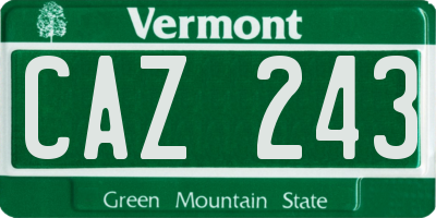 VT license plate CAZ243