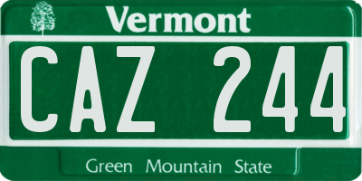 VT license plate CAZ244