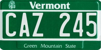VT license plate CAZ245