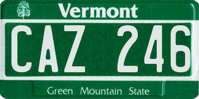 VT license plate CAZ246
