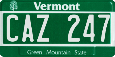 VT license plate CAZ247
