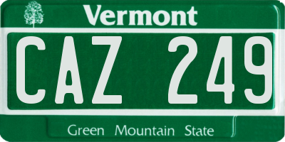 VT license plate CAZ249