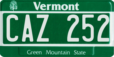 VT license plate CAZ252