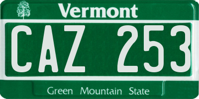 VT license plate CAZ253