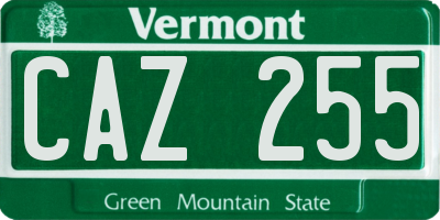 VT license plate CAZ255