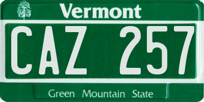 VT license plate CAZ257