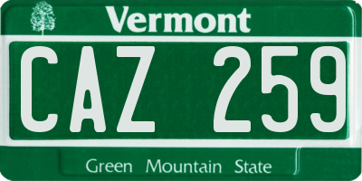 VT license plate CAZ259