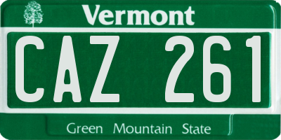 VT license plate CAZ261