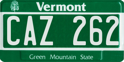VT license plate CAZ262
