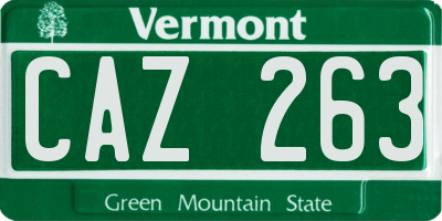 VT license plate CAZ263