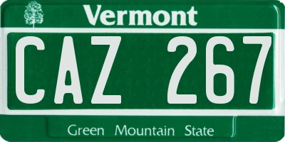VT license plate CAZ267