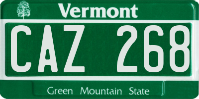 VT license plate CAZ268