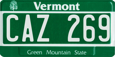 VT license plate CAZ269