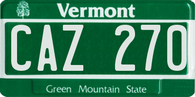 VT license plate CAZ270