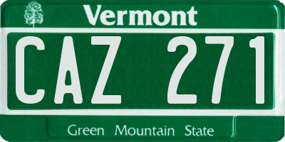 VT license plate CAZ271