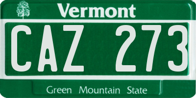 VT license plate CAZ273
