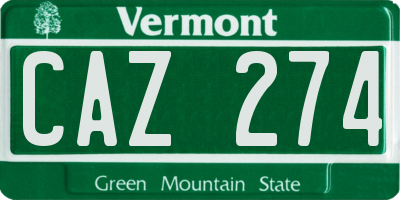 VT license plate CAZ274