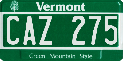 VT license plate CAZ275