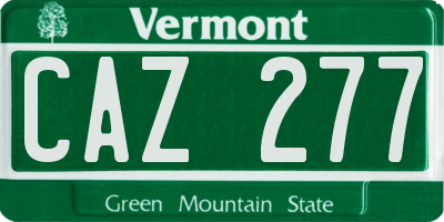 VT license plate CAZ277