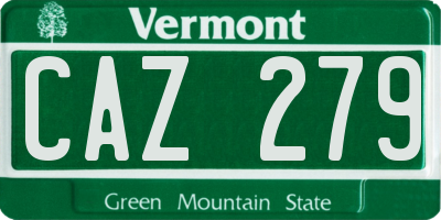VT license plate CAZ279