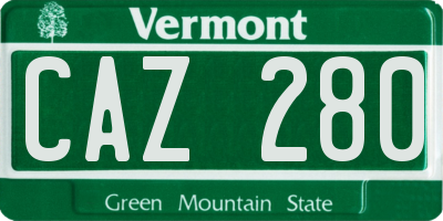 VT license plate CAZ280