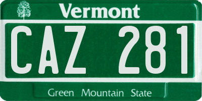 VT license plate CAZ281