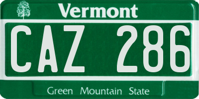 VT license plate CAZ286
