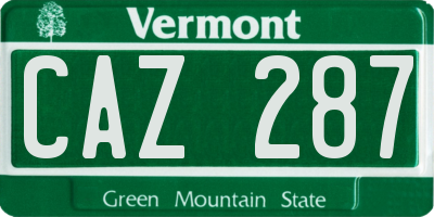 VT license plate CAZ287