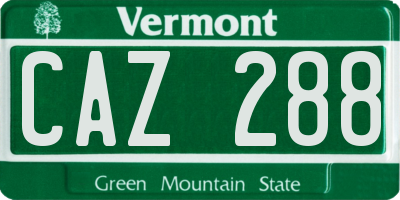 VT license plate CAZ288