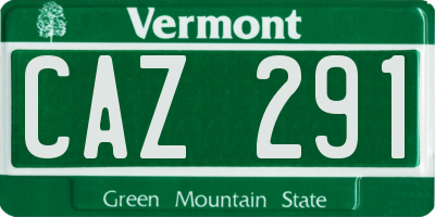 VT license plate CAZ291