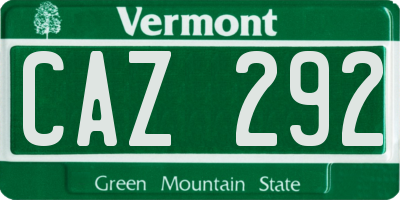 VT license plate CAZ292