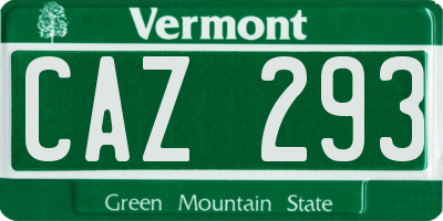 VT license plate CAZ293