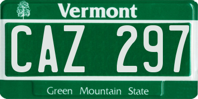 VT license plate CAZ297