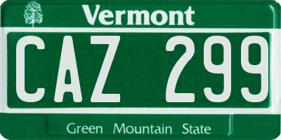 VT license plate CAZ299