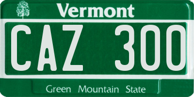 VT license plate CAZ300