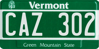 VT license plate CAZ302