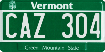 VT license plate CAZ304