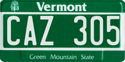 VT license plate CAZ305