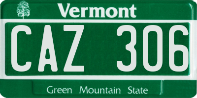 VT license plate CAZ306