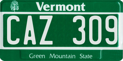 VT license plate CAZ309
