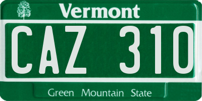 VT license plate CAZ310