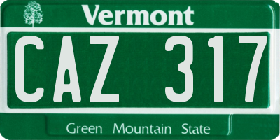 VT license plate CAZ317