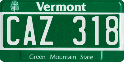 VT license plate CAZ318