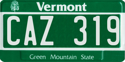 VT license plate CAZ319