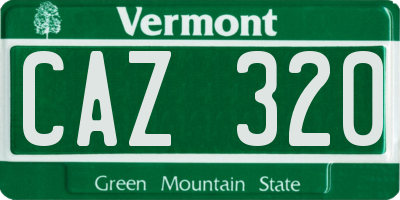 VT license plate CAZ320