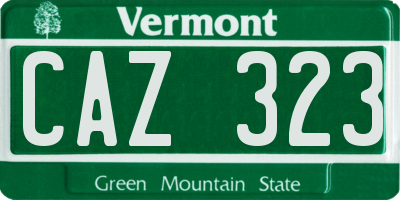VT license plate CAZ323