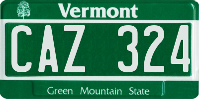 VT license plate CAZ324