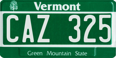 VT license plate CAZ325